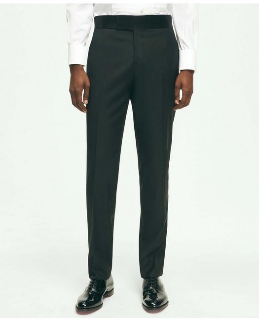 Brooks Brothers Slim Fit Merino Wool Twill 1818 Tuxedo Pants | Black | Size 38 30