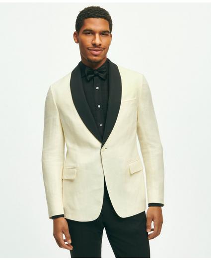 Classic Fit 1818 Herringbone Dinner Jacket In Linen-Wool Blend