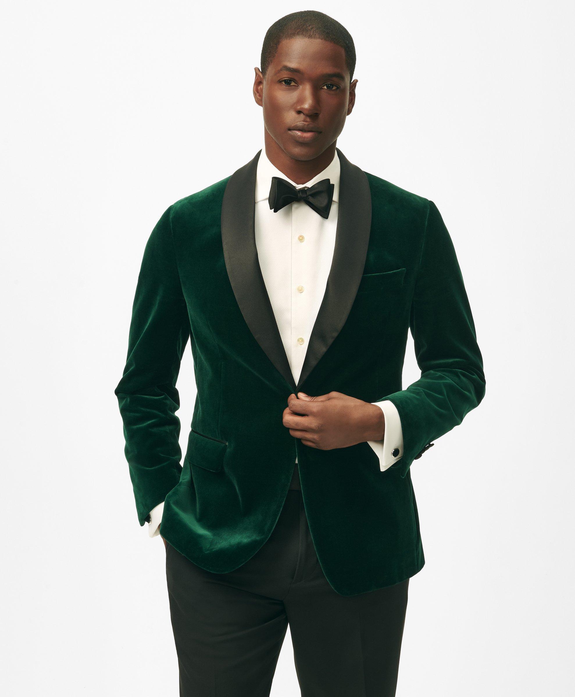 Green velvet smoking jacket best sale