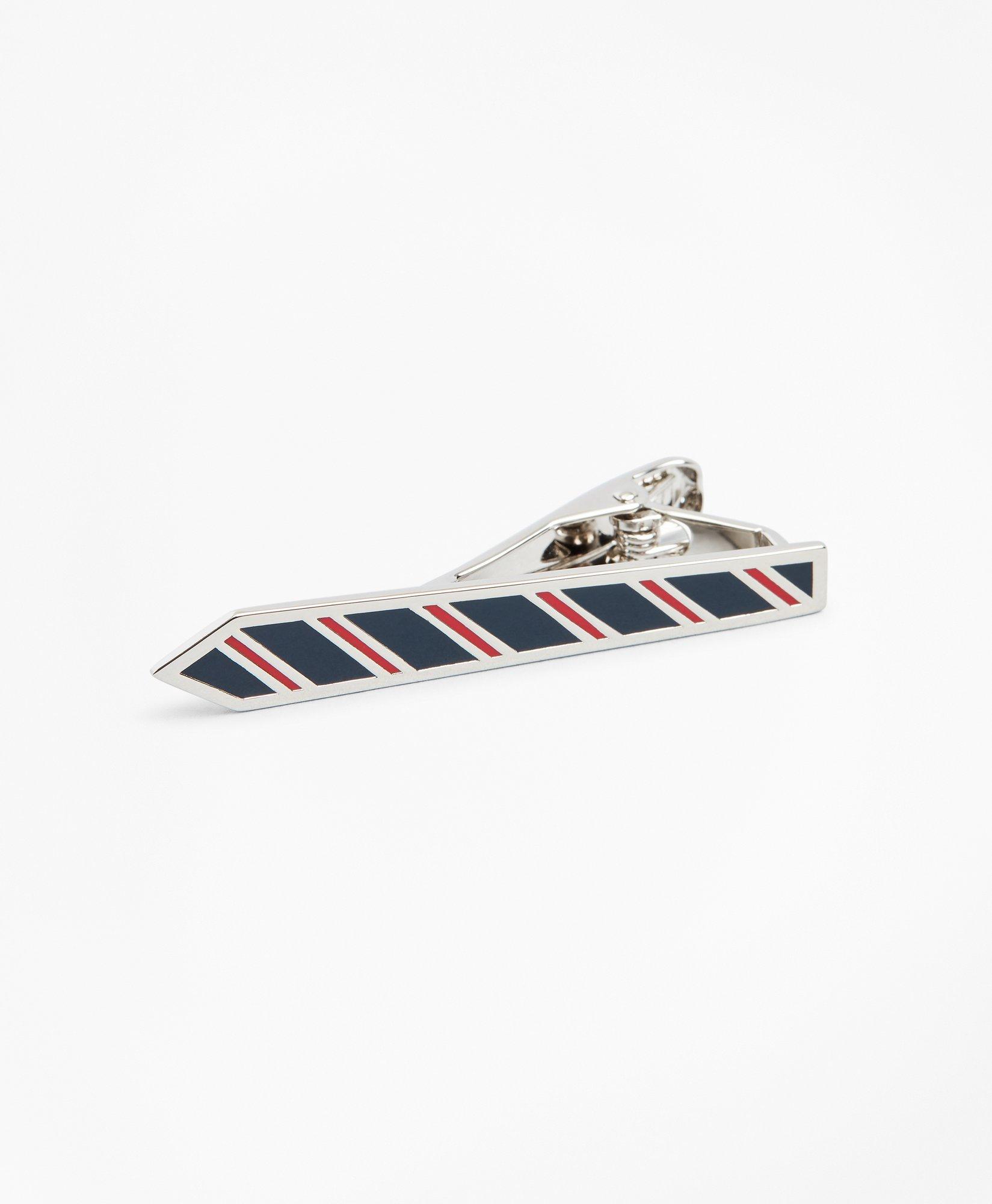 Shop Brooks Brothers Rep Stripe Tie Bar Shoes | Navy/red In Navy,red