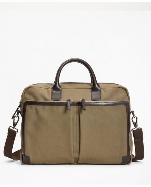 Brooks Brothers Canvas Briefcase | Olive