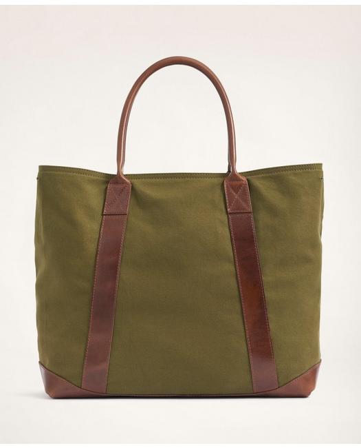 Brooks Brothers Cotton Canvas Tote Bag | Green