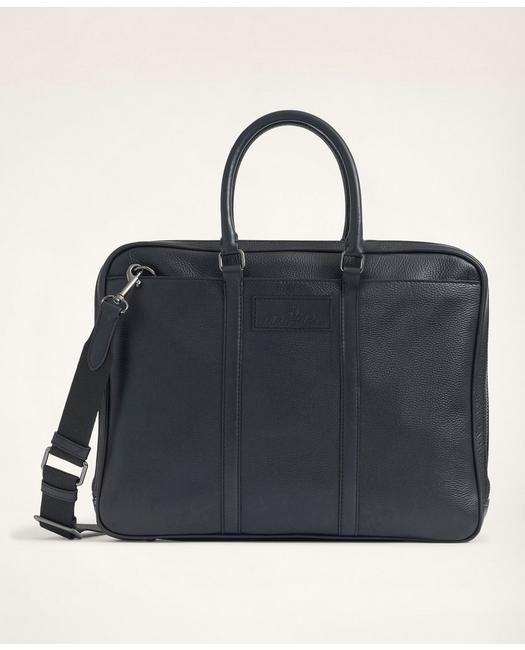 Brooks Brothers Pebbled Leather Briefcase | Black