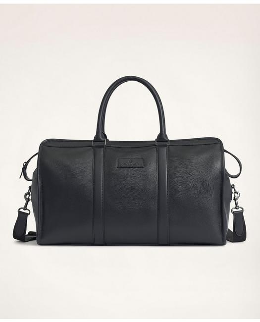 Brooks Brothers Pebbled Leather Duffel Bag | Black