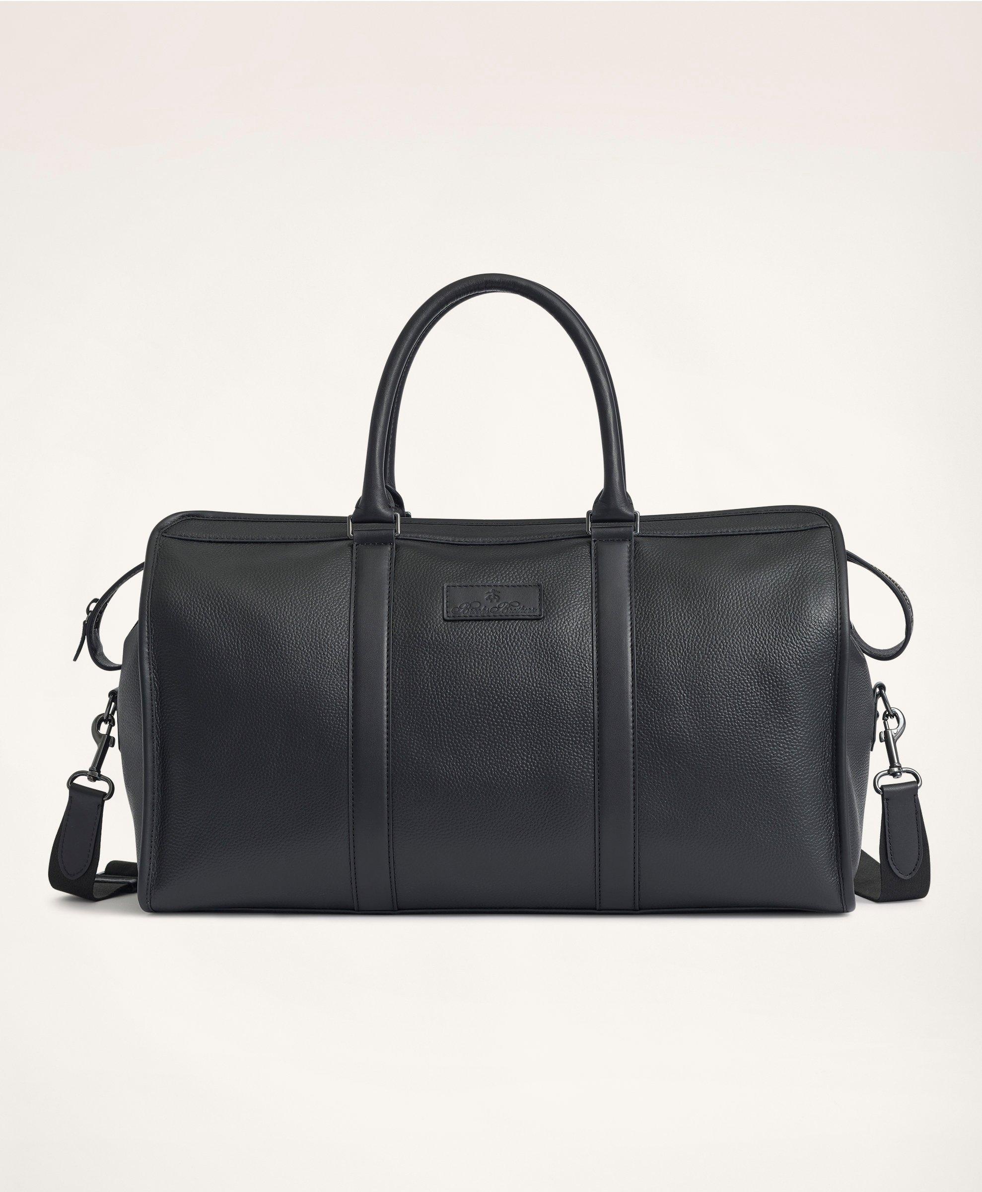 Brooks Brothers Pebbled Leather Duffel Bag | Black