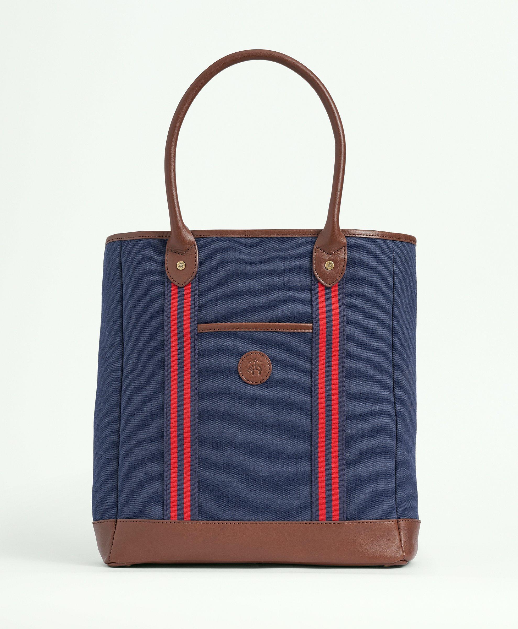 Shop Brooks Brothers Cotton Canvas Tote Bag | Navy