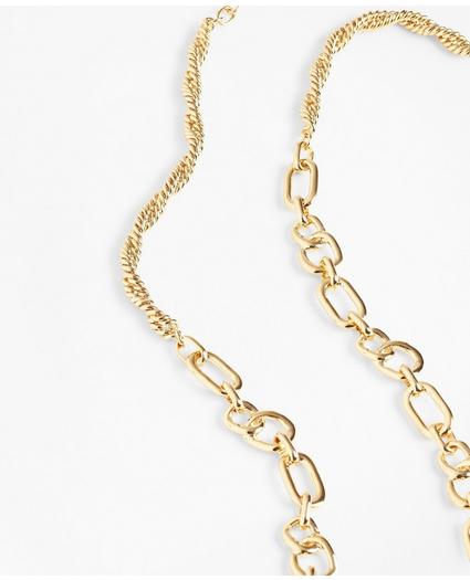 Gold-Plated Link and Rope Chain Necklace