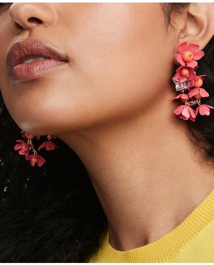 Enamel Floral Drop Earrings