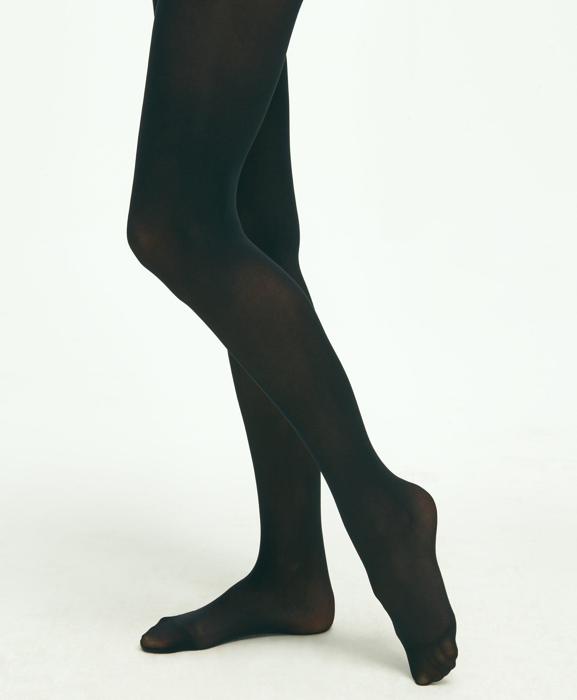 Brooks Brothers Classic Opaque Tights | Black | Size Xs