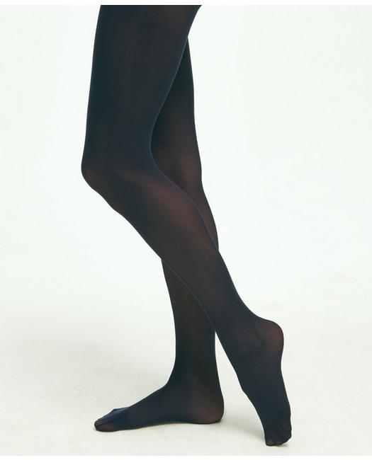 Brooks Brothers Classic Opaque Tights | Navy | Size Medium
