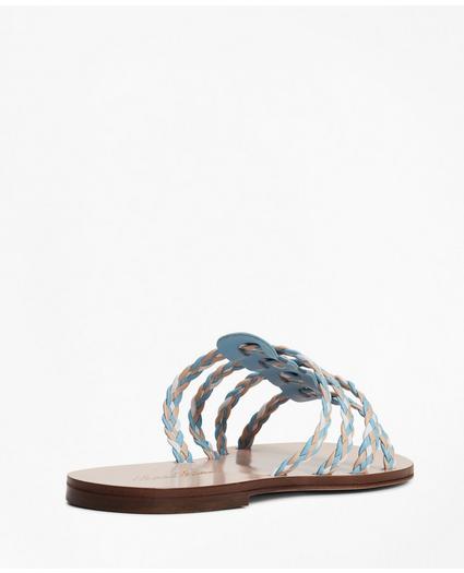 Braided Leather Slide Sandals