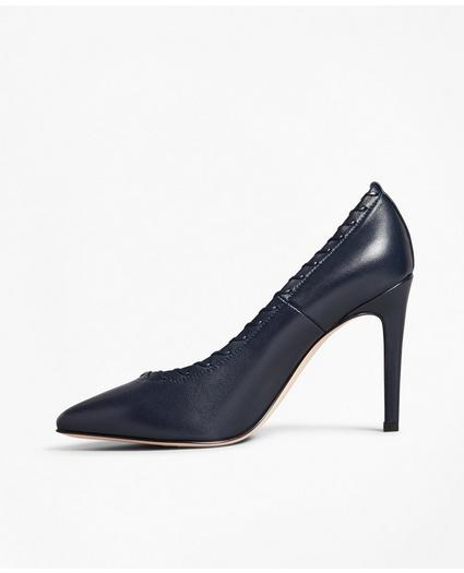 Leather Whipstitch Point-Toe Pumps