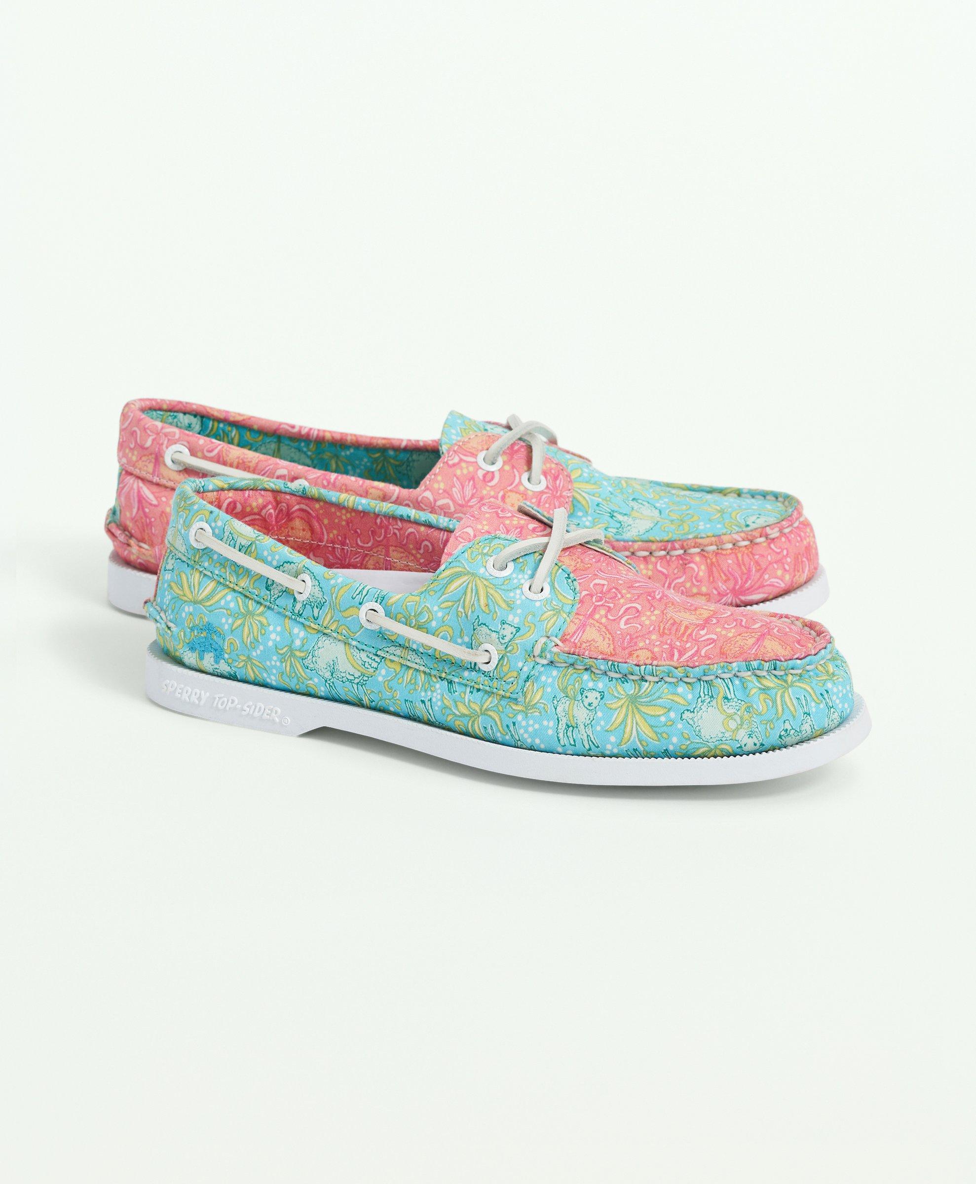 Brooks Brothers Sperry X A/o 2-eye Floral Shoes | Blue | Size 8½