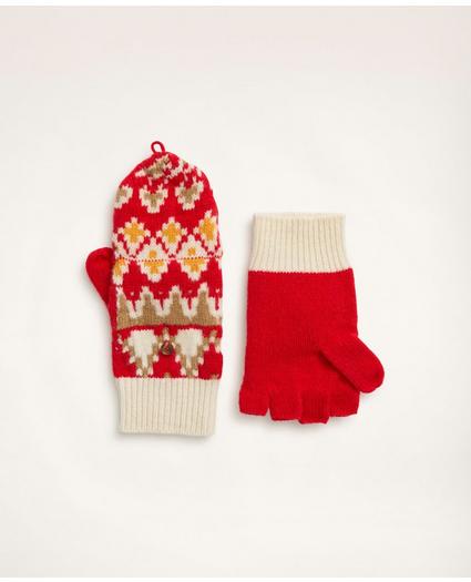 Merino Wool Knit Fair Isle Gloves