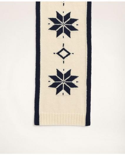 Wool Cashmere Knit Snowflake Scarf