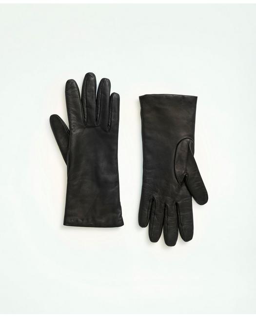 Brooks Brothers Lambskin Gloves With Cashmere Lining | Black | Size 6½