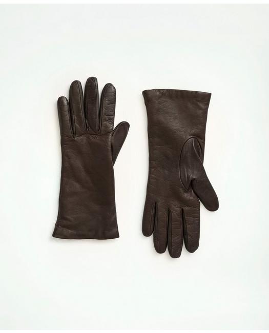 Brooks Brothers Lambskin Gloves With Cashmere Lining | Brown | Size 6