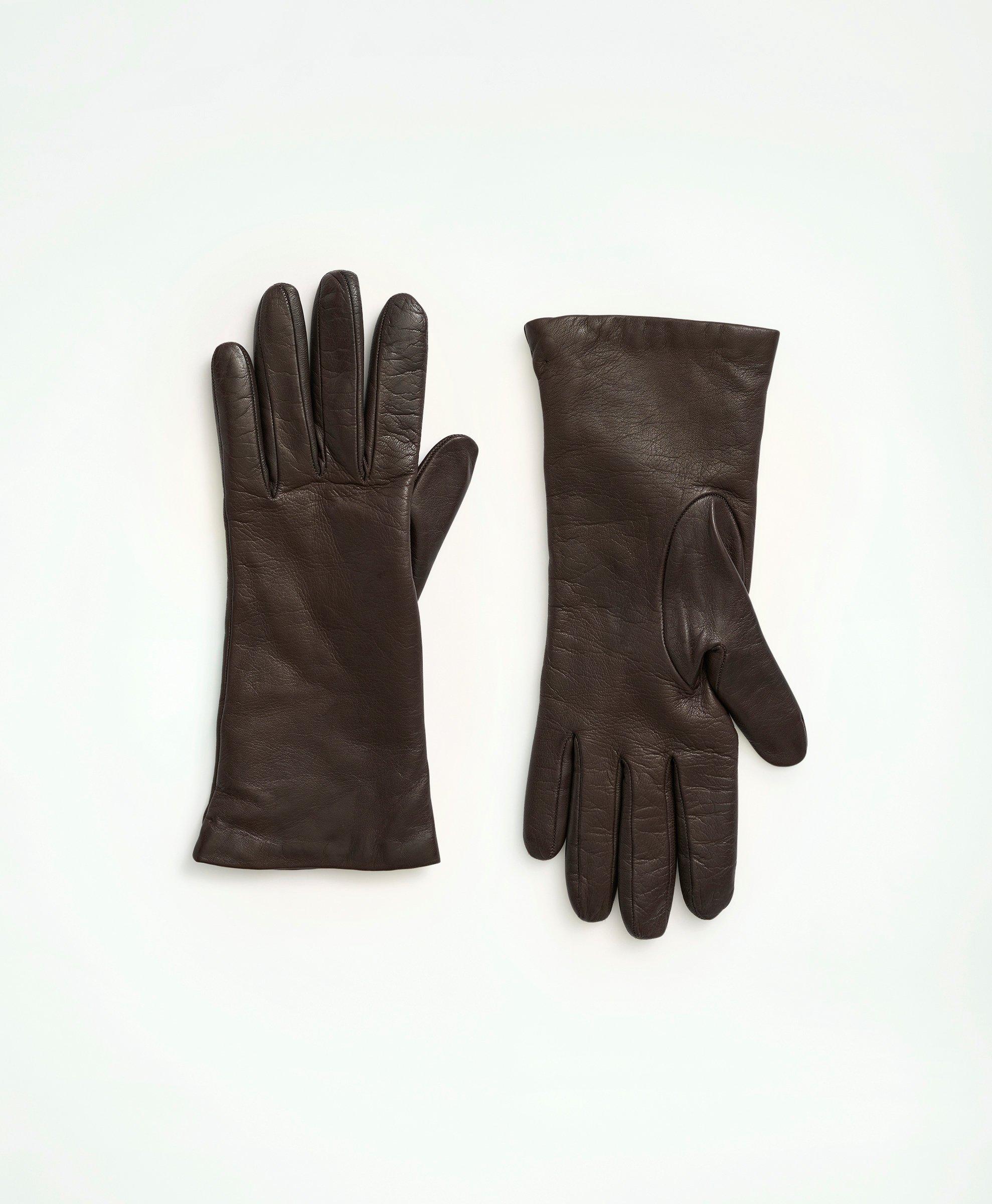 Brooks Brothers Lambskin Gloves With Cashmere Lining | Brown | Size 6½