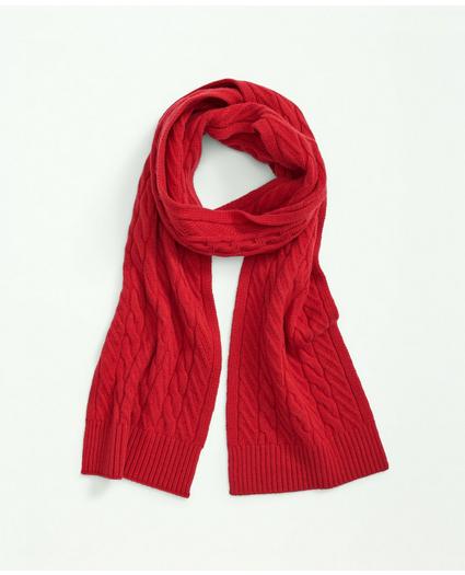 Merino Wool and Cashmere Blend Cable Knit Scarf