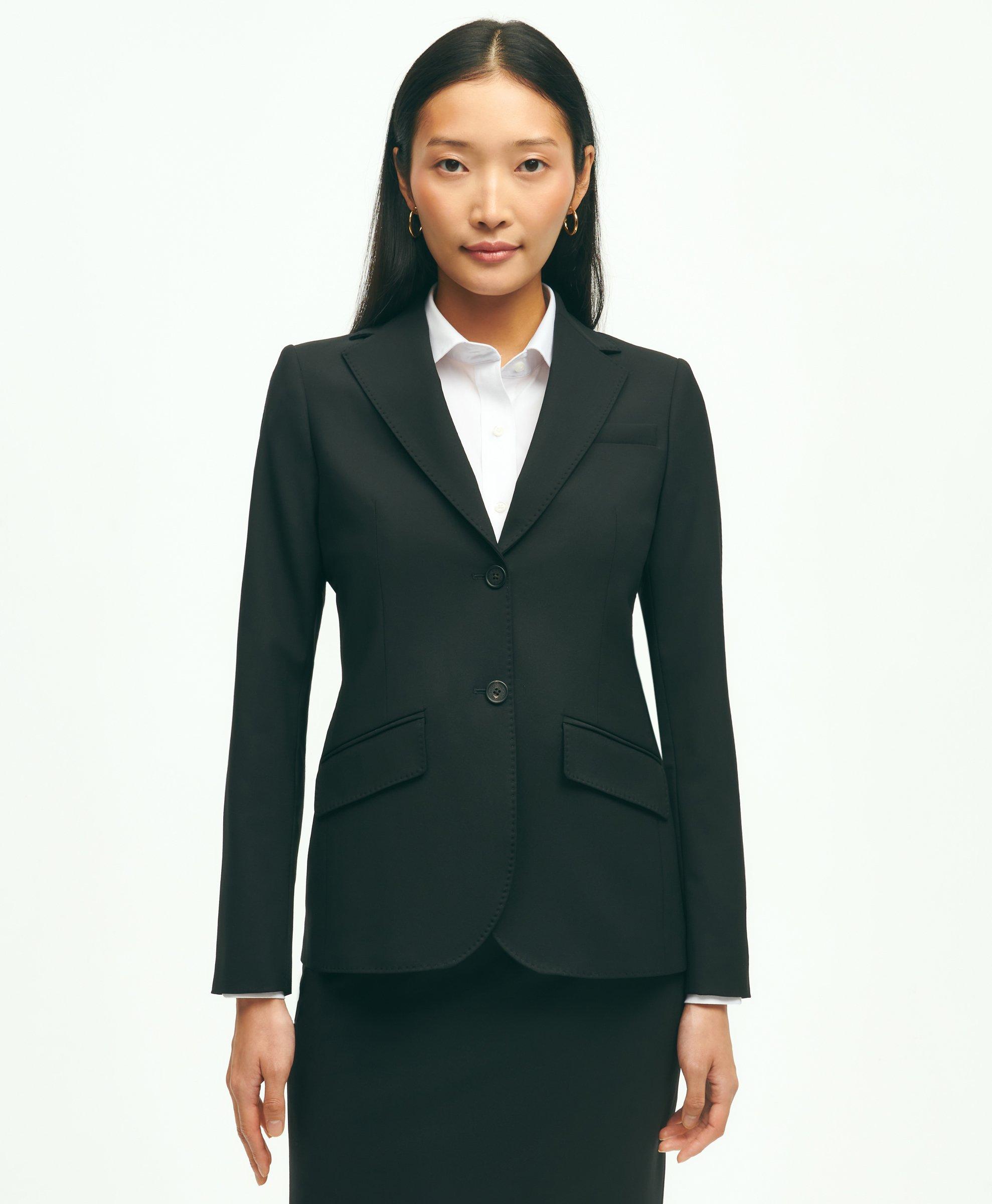 Shop Brooks Brothers The Essential Stretch Wool Jacket In Black