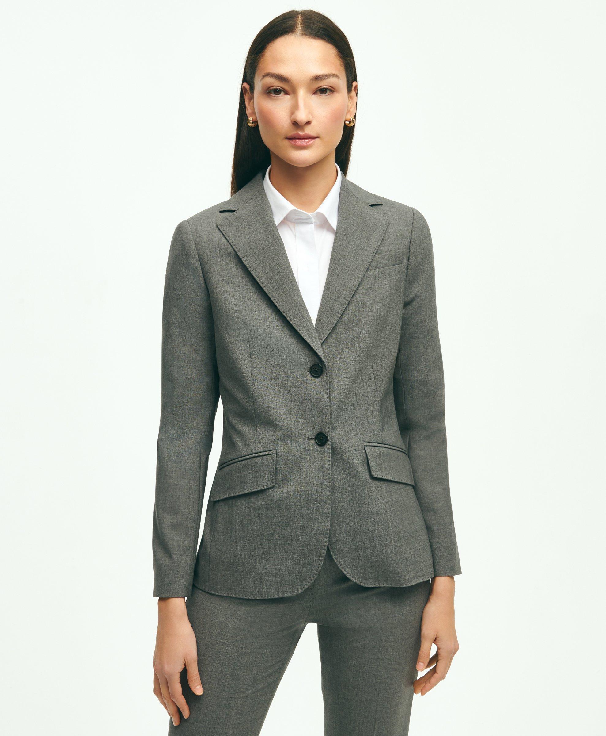 Brooks Brothers The Essential Stretch Wool Jacket In Dark Grey
