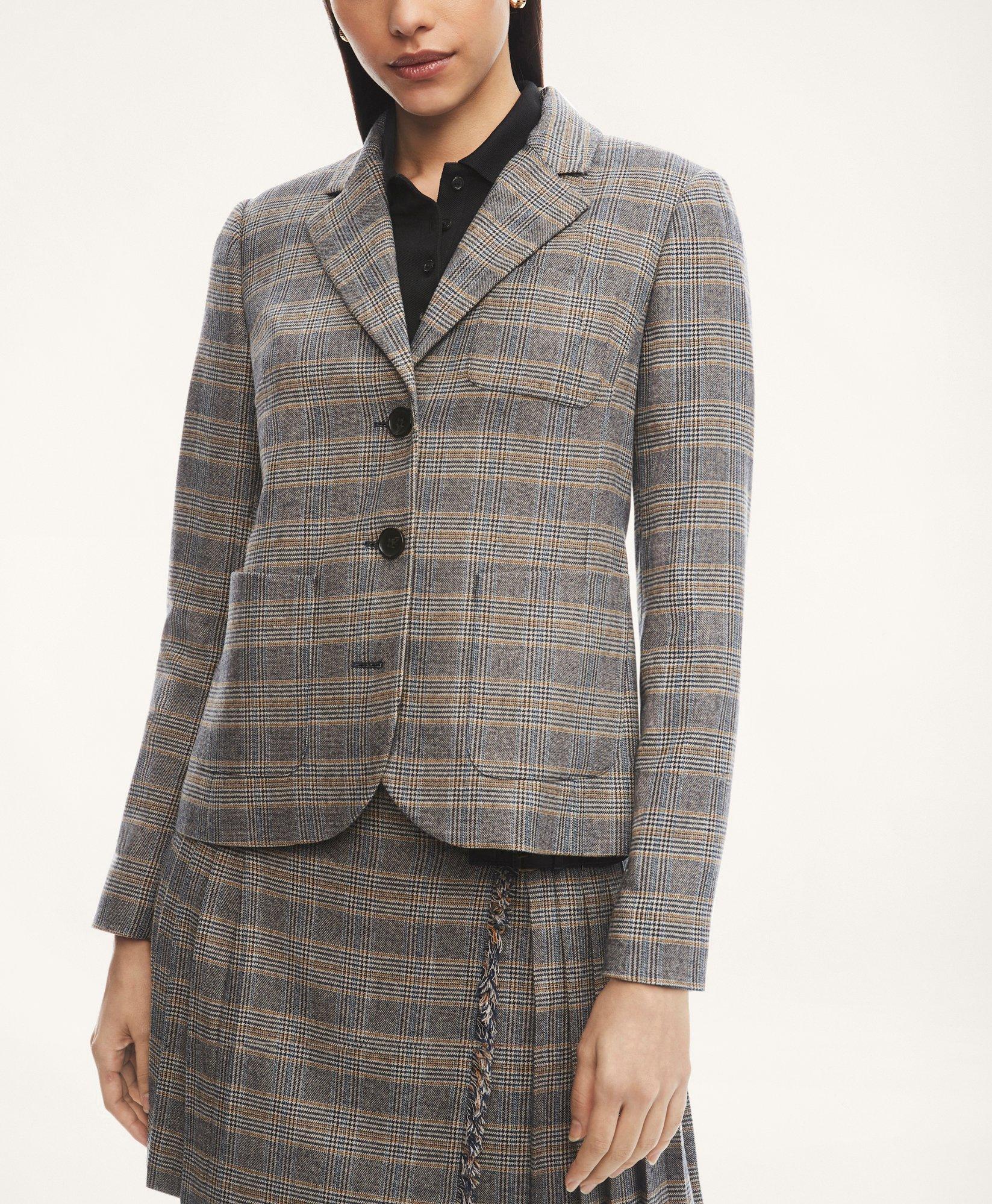 Massimo Dutti - - Long Wool Blend Check Robe Coat - Dark Grey - L