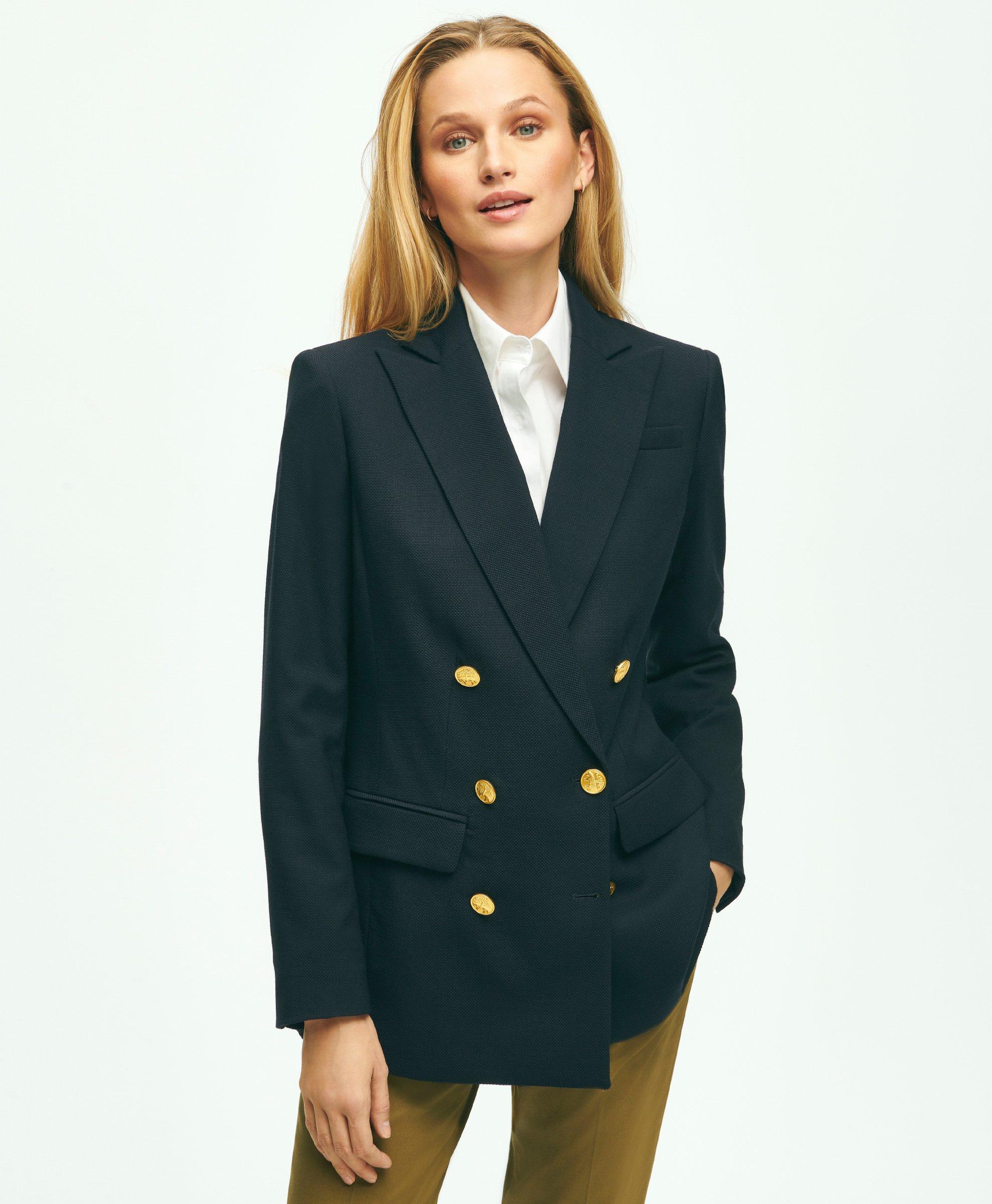 Navy wool blazer ladies best sale