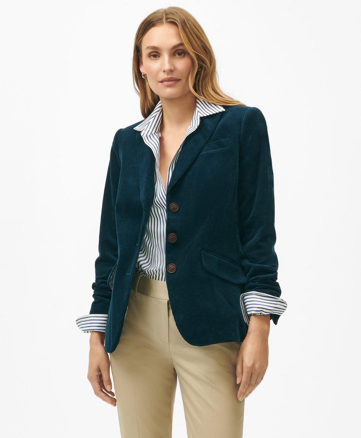 Navy cord blazer womens best sale