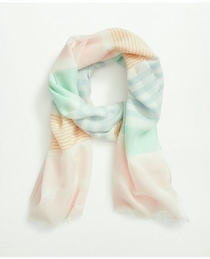 Cotton Striped Fringed Scarf