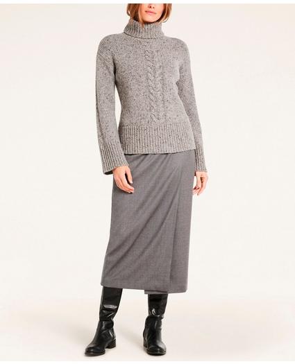 Stretch Wool Flannel Wrap Skirt