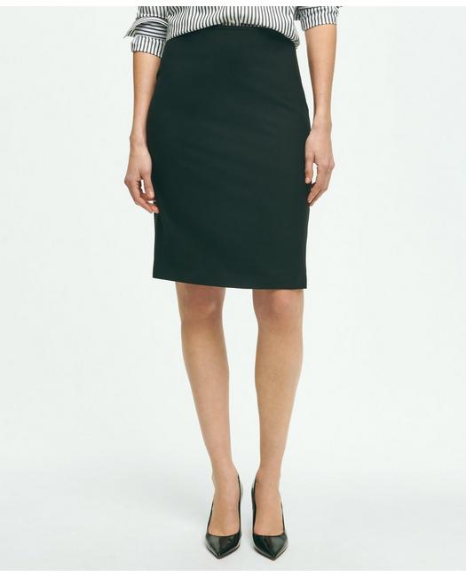 Brooks Brothers The Essential Stretch Wool Pencil Skirt | Black | Size 4