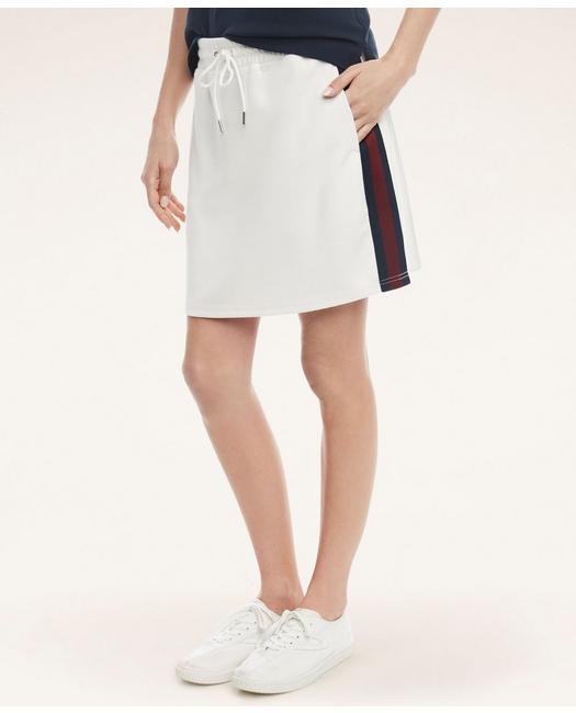 Brooks Brothers Knit Tennis Skirt | White | Size Large
