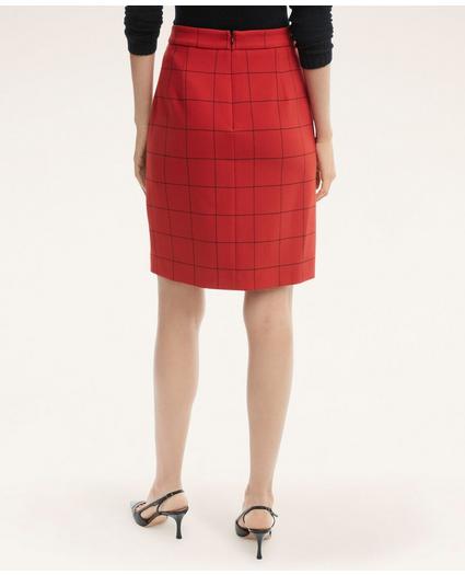 Double Weave Windowpane A-Line Skirt