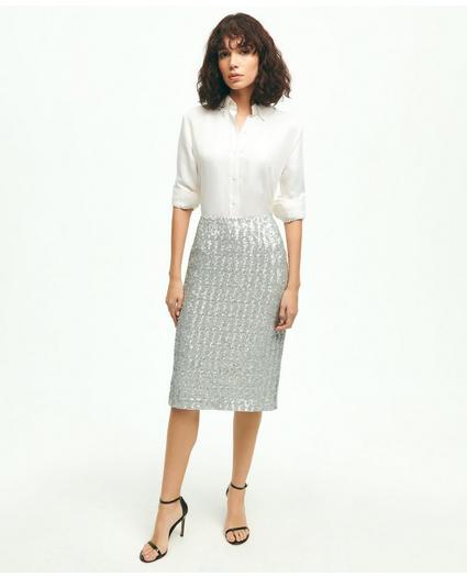 Knit Sequin Pencil Skirt