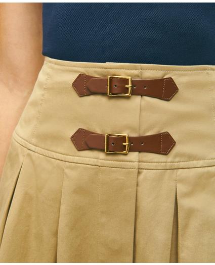Cotton Twill Belt Detail Circle Skirt