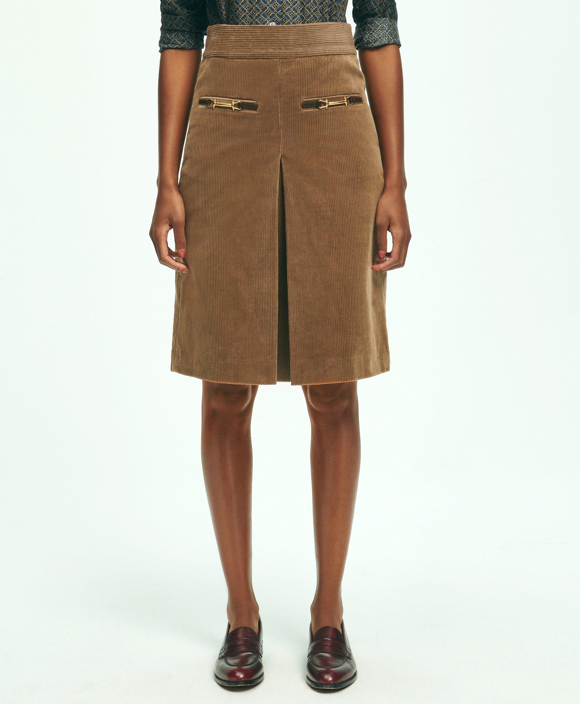 Cotton Corduroy A-Line Skirt
