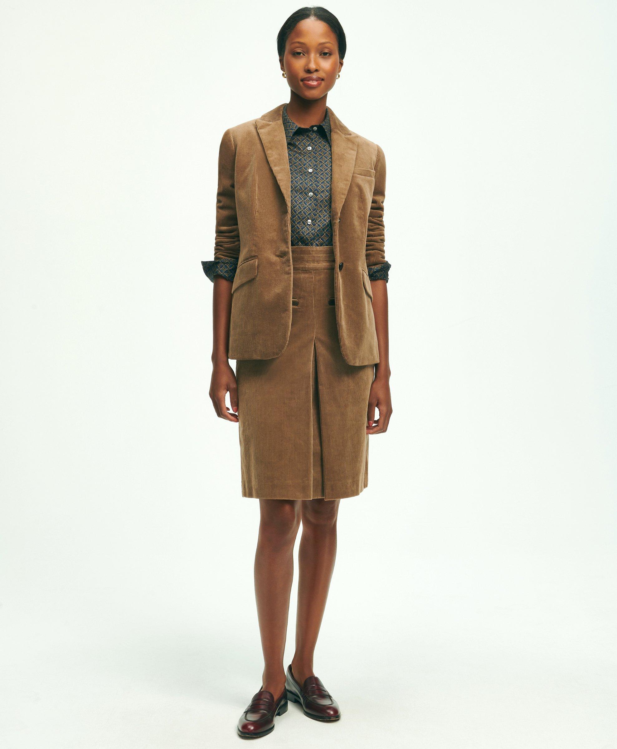 Cotton Corduroy A-Line Skirt