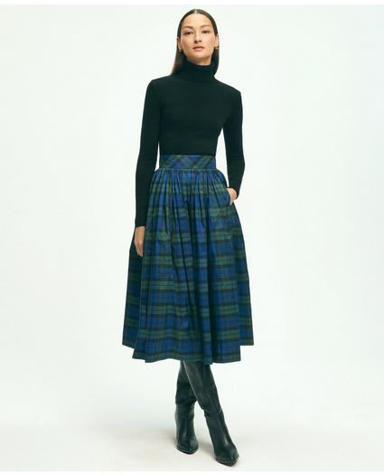 Taffeta Twill Black Watch A-Line Skirt