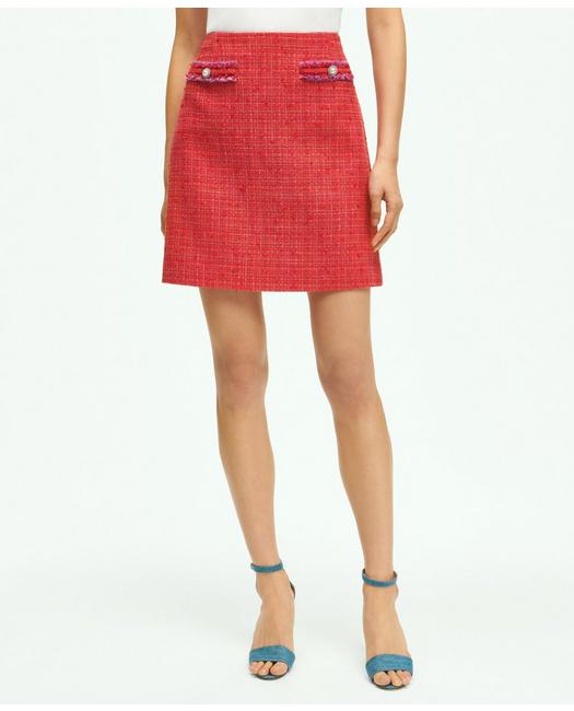 Brooks Brothers Boucle Tweed Skirt | Red | Size 12