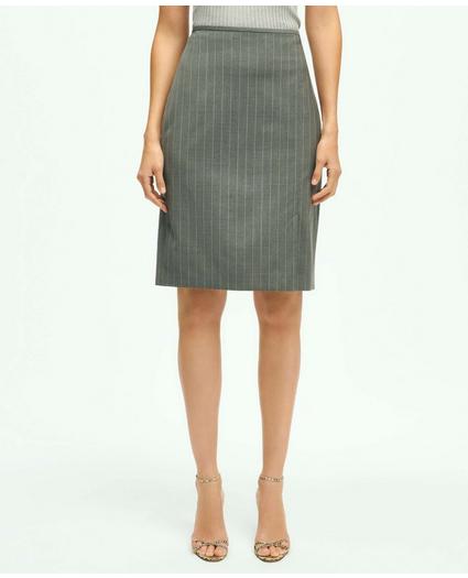 Pinstripe Pencil Skirt in Wool Blend
