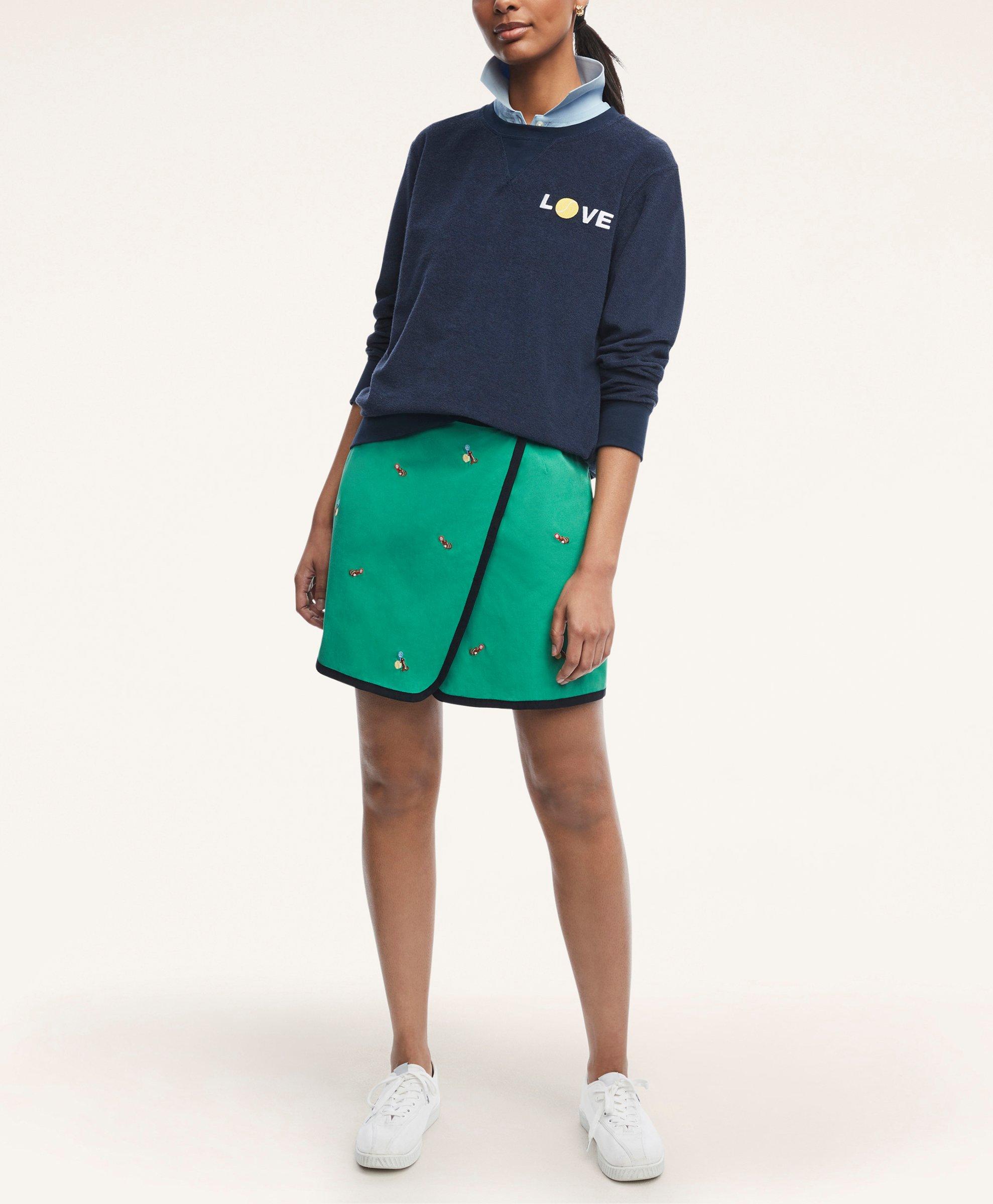 Brooks Brothers Cotton Terry Love Sweatshirt | Navy | Size Xs