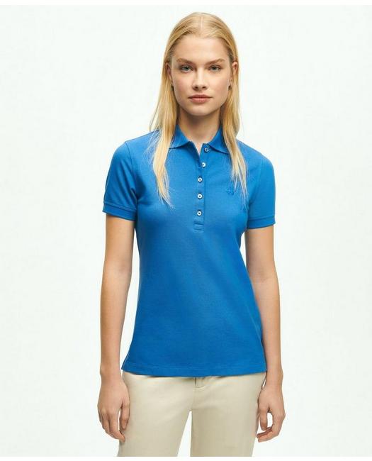 Shop Brooks Brothers Supima Cotton Stretch Pique Polo Shirt | Dark Blue Heather | Size Large