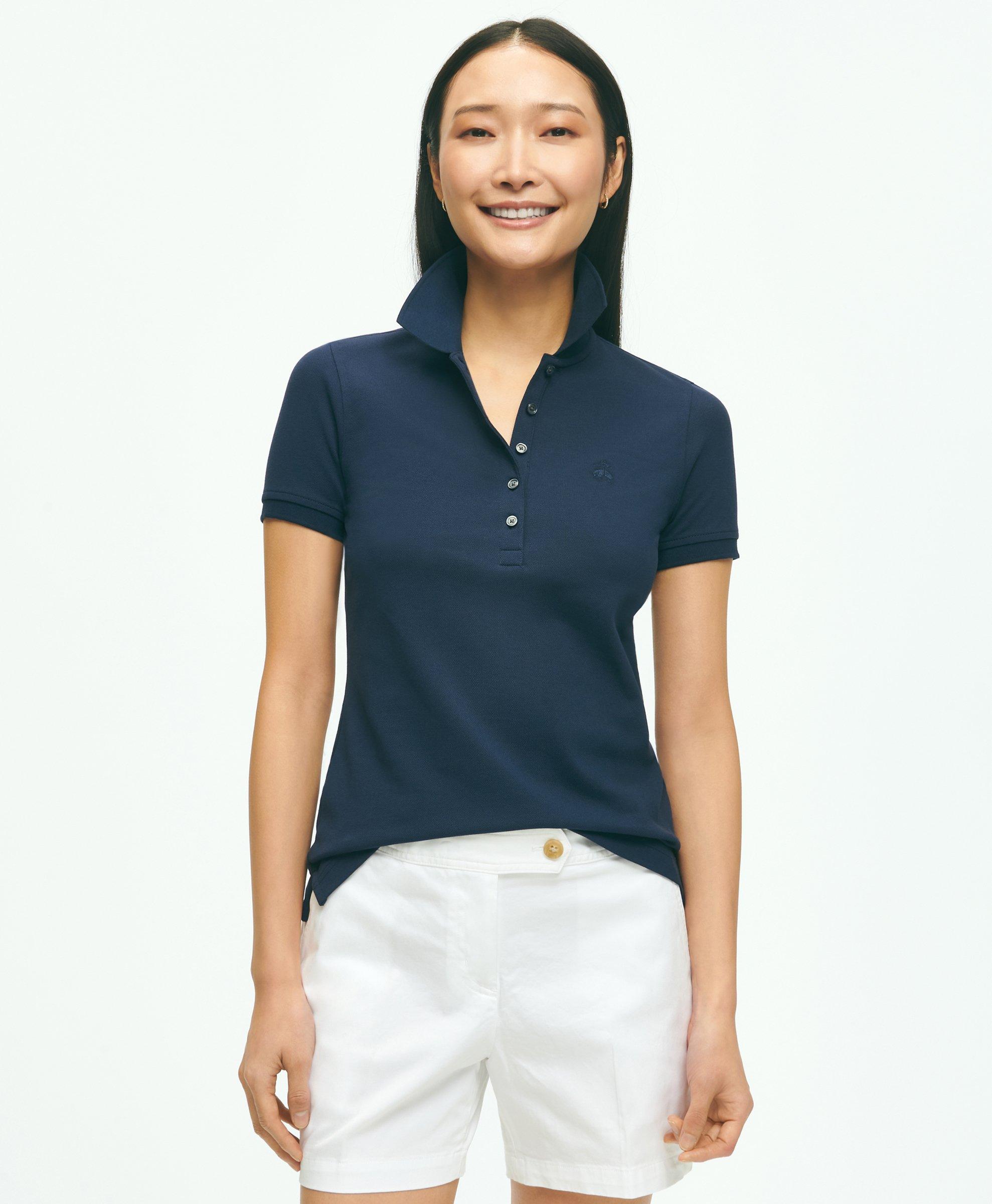 Brooks Brothers Supima Cotton Stretch Pique Polo Shirt | Navy | Size Medium