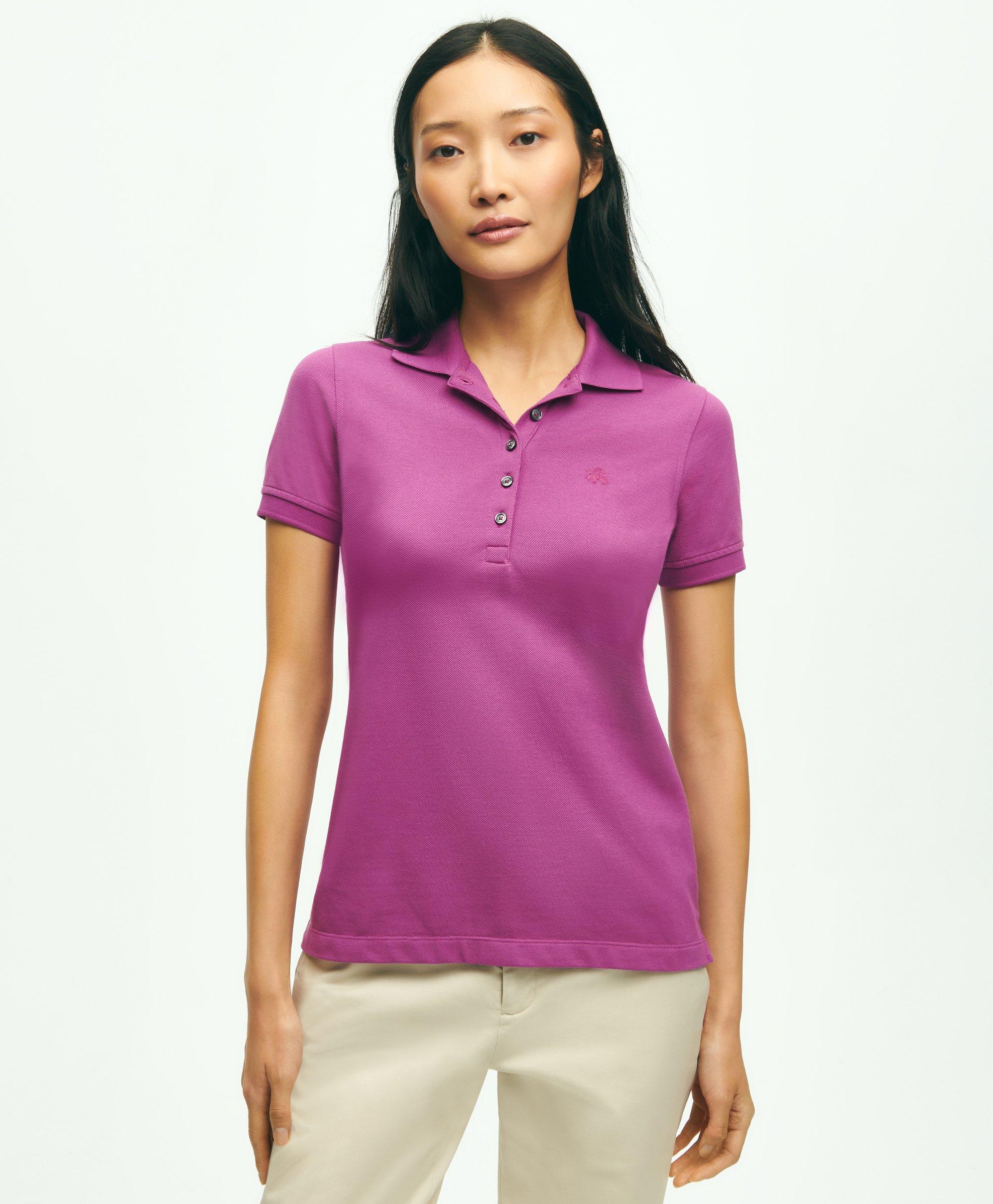 Brooks Brothers Supima Cotton Stretch Pique Polo Shirt | Purple | Size Small