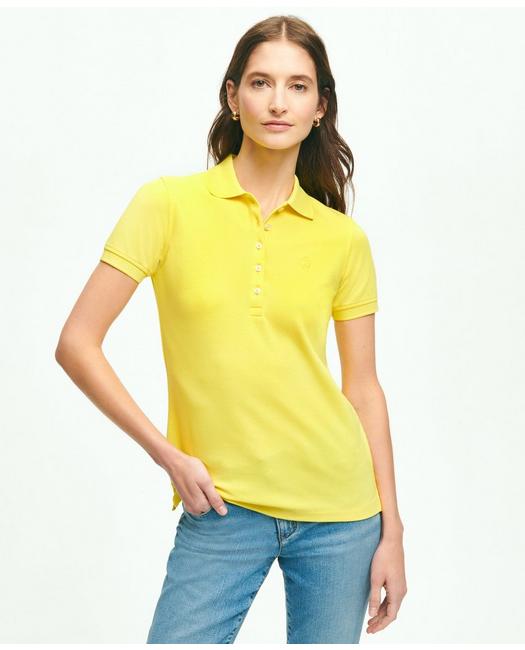 Brooks Brothers Supima Cotton Stretch Pique Polo Shirt | Yellow | Size Small