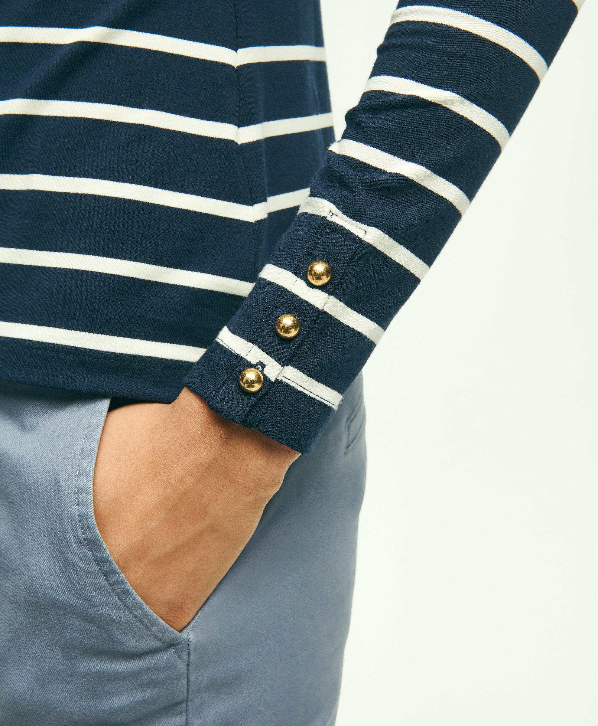 Cotton Modal Stripe Crewneck Tee