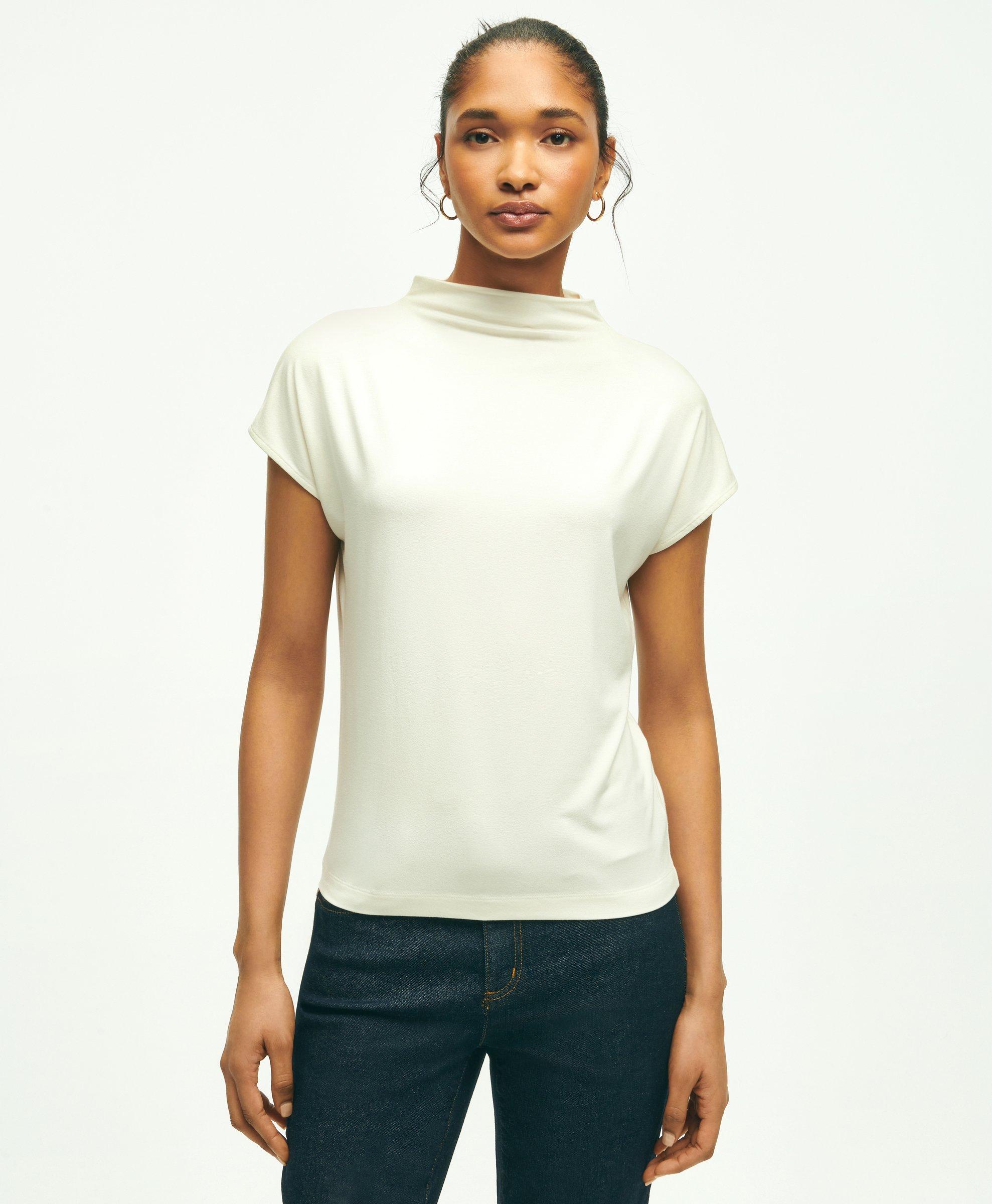 Cotton mock hotsell neck top