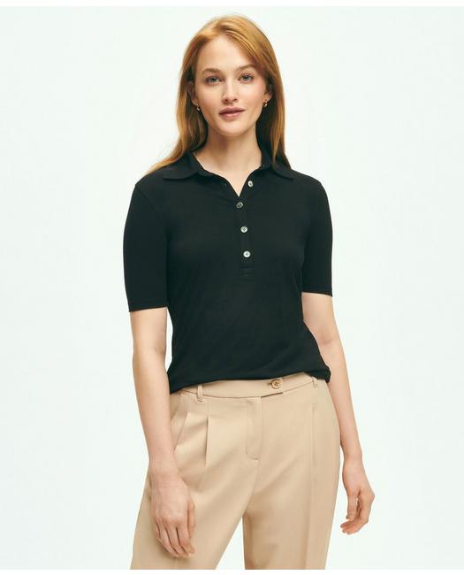 Brooks Brothers Short-sleeve Jersey Knit Polo Shirt | Black | Size Xs
