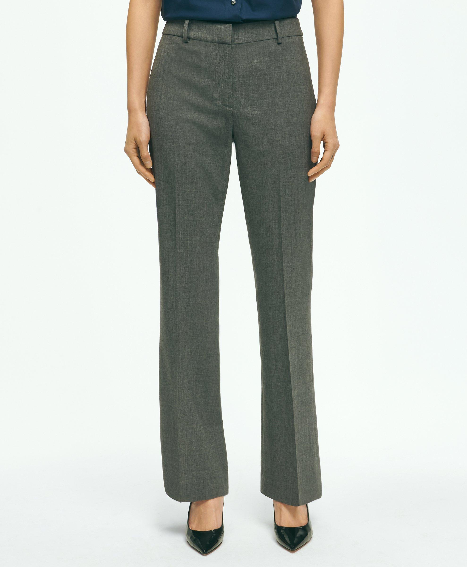 Brooks Brothers The Essential Stretch Wool Trousers In Dark Grey