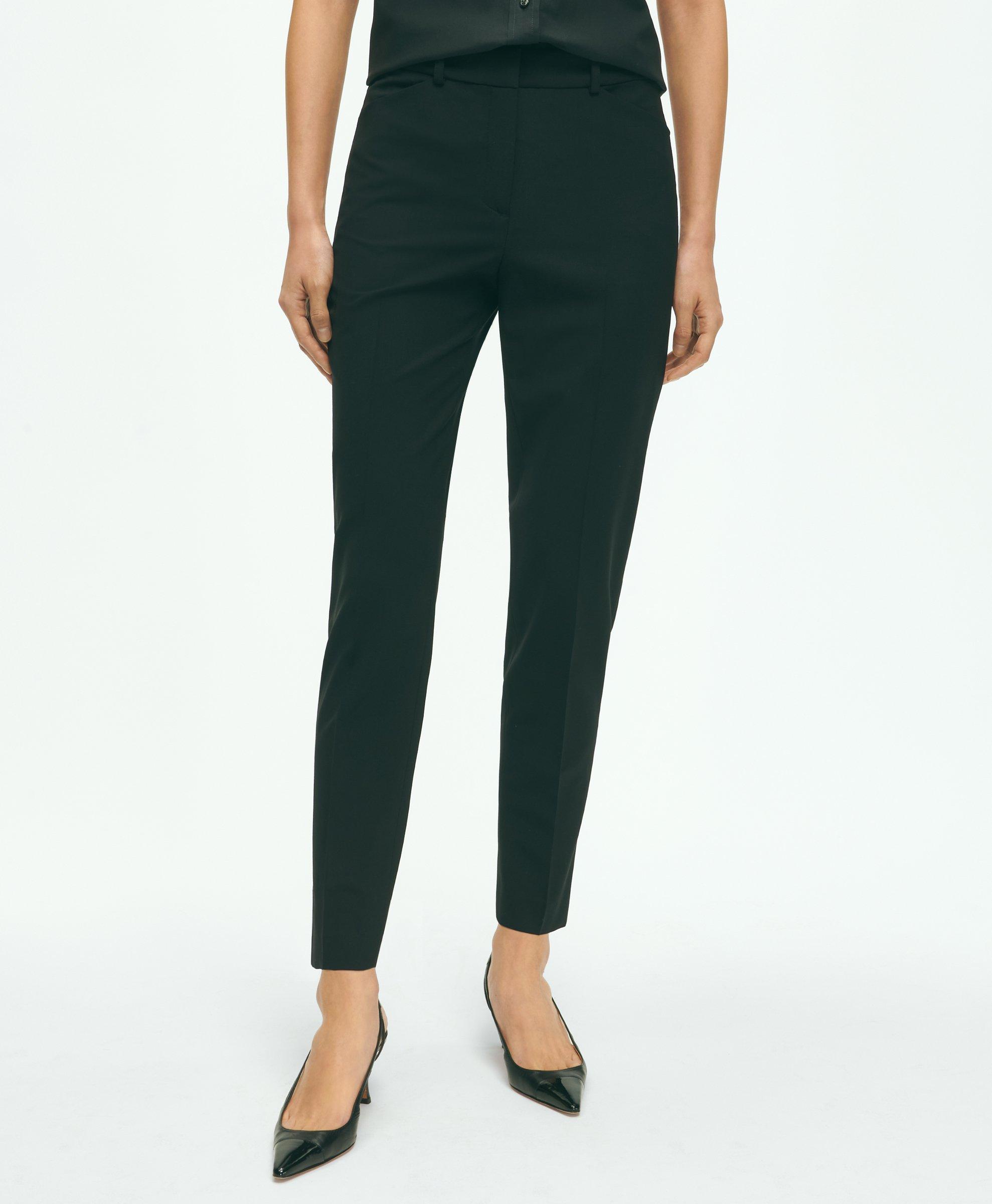 Brooks Brothers The Essential Stretch Wool Slim Crop Pants | Black | Size 12